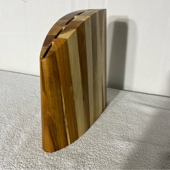 Vintage Two Tone Wood Knife Block - Picture 13 of 16